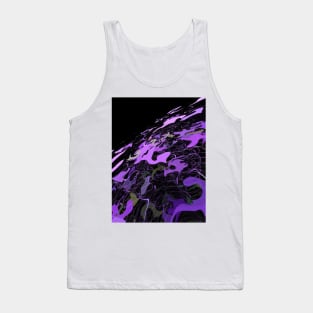 Purple and Black Abstract 3D Digital Graphic Tank Top